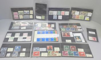 Stamps; better stamps and sets on 18 stock cards, all identified and catalogued at over £1500