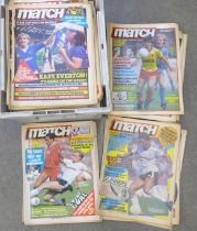 115 Copies of Match and Shoot football magazines, early 1980s