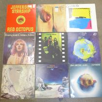 Eighteen prog rock LP records