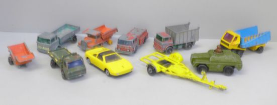 A collection of Matchbox, Lesney and other die-cast model vehicles, playworn