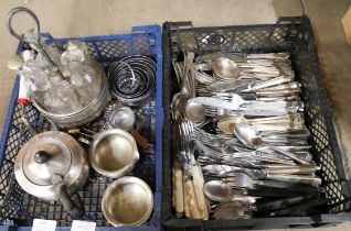 A collection of flatware, a cruet and a plated tea service **PLEASE NOTE THIS LOT IS NOT ELIGIBLE