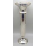 A silver vase, 25cm, weighted base
