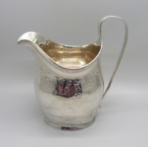 A George III silver jug, London 1805, 111g