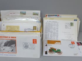 Stamps; a box of event covers