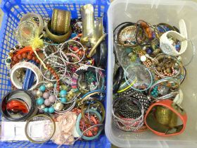 Two trays of costume jewellery