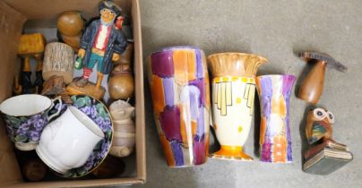 A collection of vases including Royal Winton, an Art Deco Myott jug, oriental vase, a Capodimonte