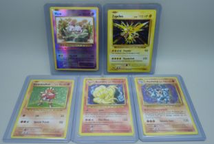 Five Evolutions holo/reverse holo rare Pokemon cards