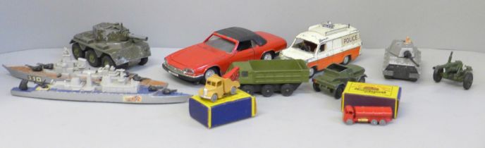 Die-cast model vehicles, Dinky, Lesney, playworn