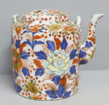 A Chinese Imari teapot, chip to rim