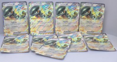 Nine oversized Pokemon cards