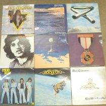 Twenty rock and prog rock LP records