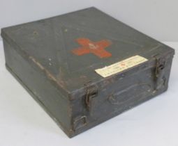 A WWII U.S. Red Cross medical box (no contents)