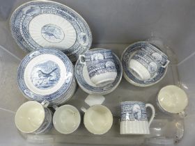 A set of Moorland blue and white teawares