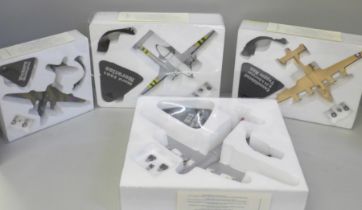 Four Atlas Editions model aircraft, boxed