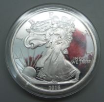 A 5 Troy Oz. .999 fine Silver Bullion Round Liberty 2016 coin