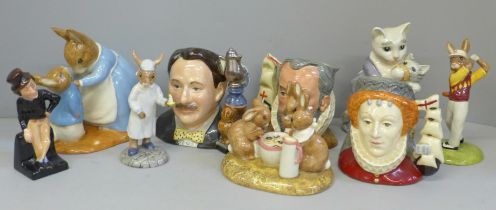 Two Beswick Beatrix Potter figures, limited edition of 2000 and 2500, one other Beswick figure