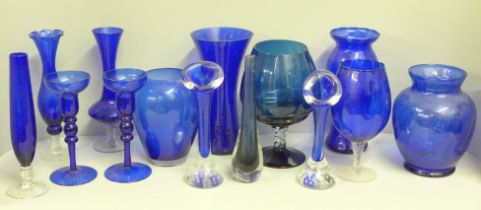 A box of Bristol blue glass