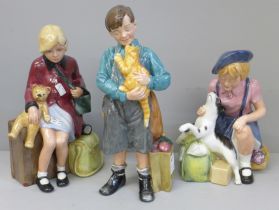 Three Royal Doulton limited edition figures, The Girl Evacuee, Welcome Home and Homecoming