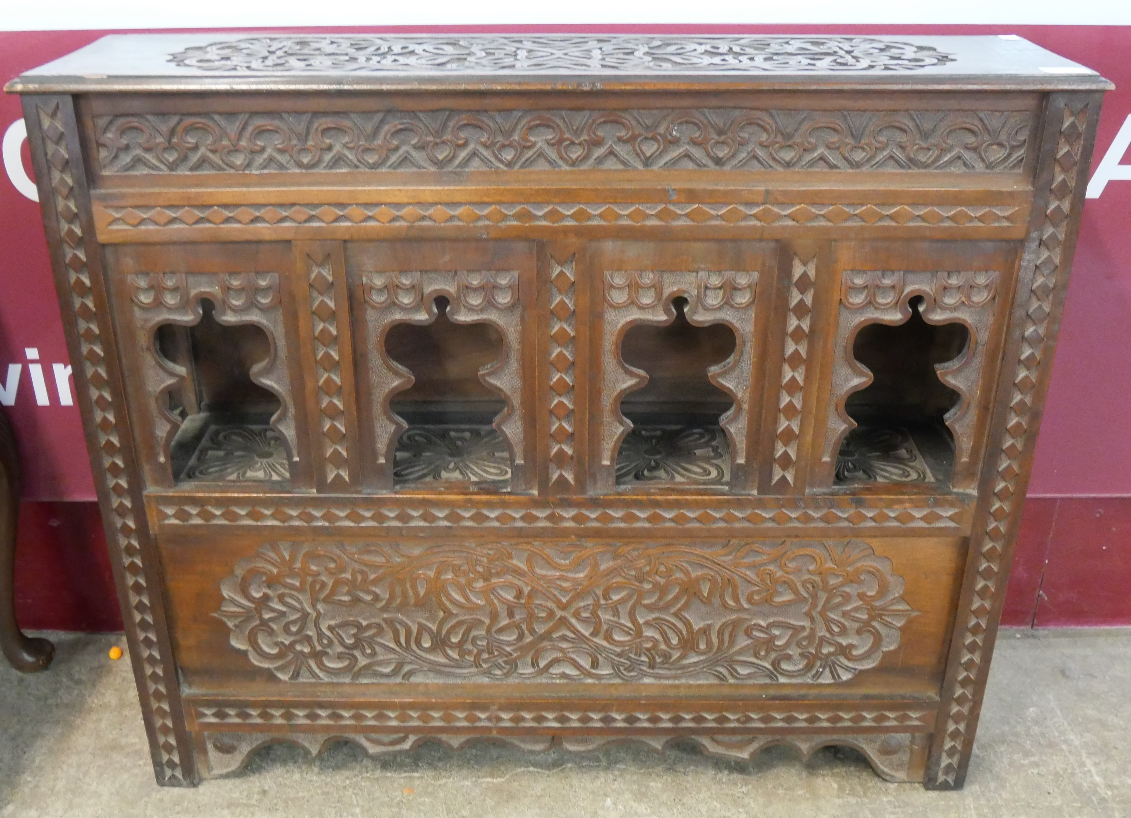 A 19th Century style Moorish carved hardwood console table