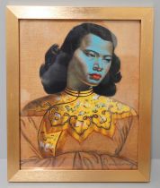 A small Vladimir Tretchikoff print, Chinese Girl, framed