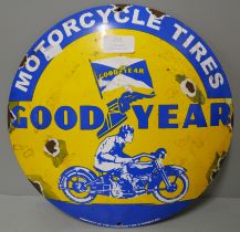 A Goodyear enamel/tin sign