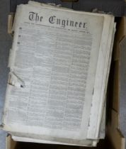 A collection of approximately forty 19th Century Engineer newspapers