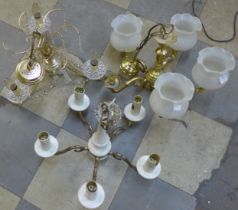 Three assorted chandeliers