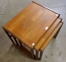 A G-Plan teak parquetry topped nest of tables