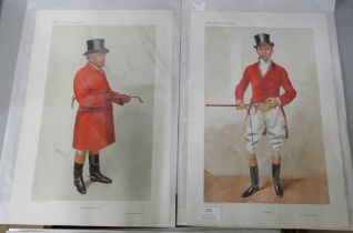 Eight Vanity Fair prints of fox hunters, issued 1869-1914