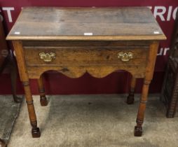 17th Century style oak single drawer side table