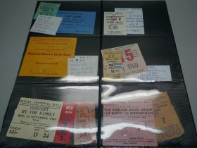 A collection of 1960s onwards ticket stubs, The Herd, Small Faces, Beach Boys, The Hollies,