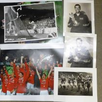 Football, colour and silver gelatin photographs, 20 x 15" and smaller, Manchester United treble