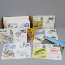 Stamps; a box of RAF flown covers, including signed (120 no.)