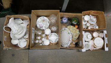 A collection of decorative china, teaware, Beatrix Potter, a Worcester cake stand, etc., (5) **