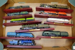 Model railways, a collection of ten Atlas edition model locomotives; Mallard, Battle of Britain