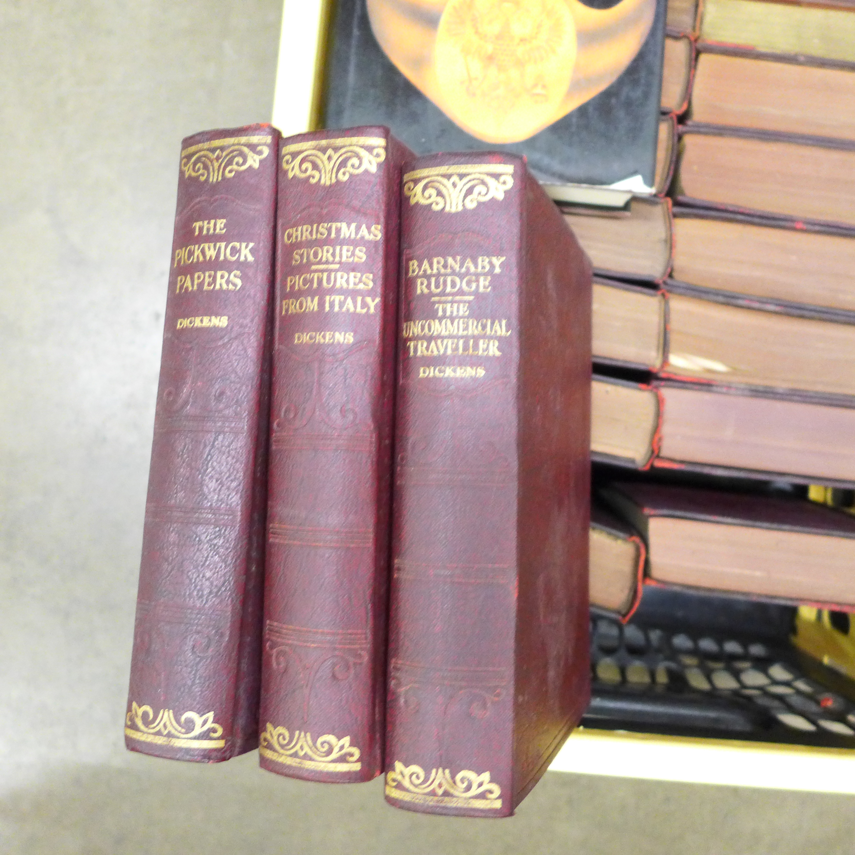 Four boxes of books; Dickens collection, Firearms Encyclopedia, History and novels **PLEASE NOTE - Image 2 of 5