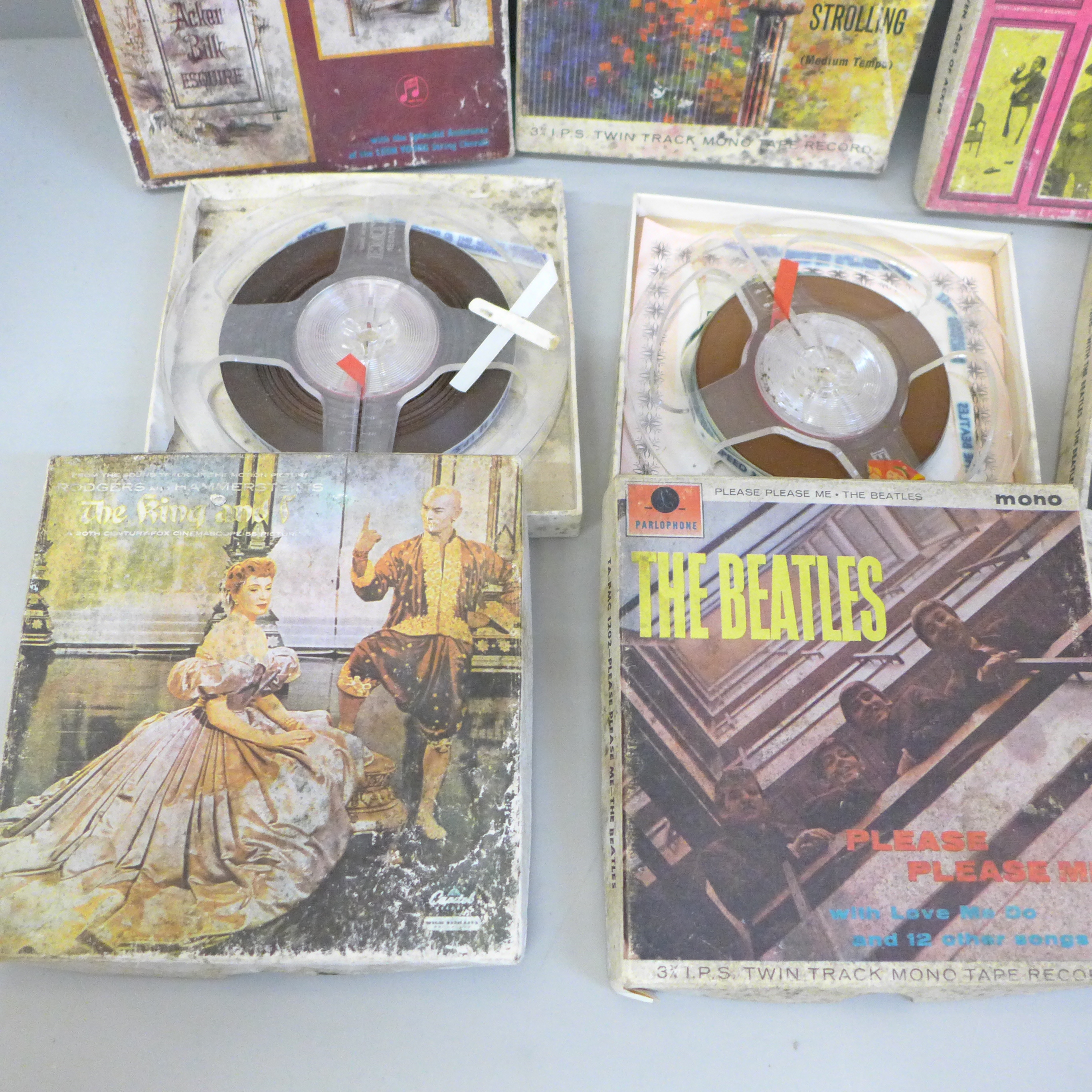 A collection of seven reel to reel tape records including two The Beatles, Please Please Me and With - Image 2 of 4