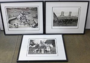 Yester Years, three iconic photographs, showing At The Lido Limited Edition 19/21, Milk Delivery