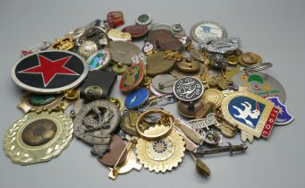 A collection of badges, etc.