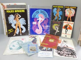 Folies Bergere - burlesque leaflets, pamphlets, flyers, etc.