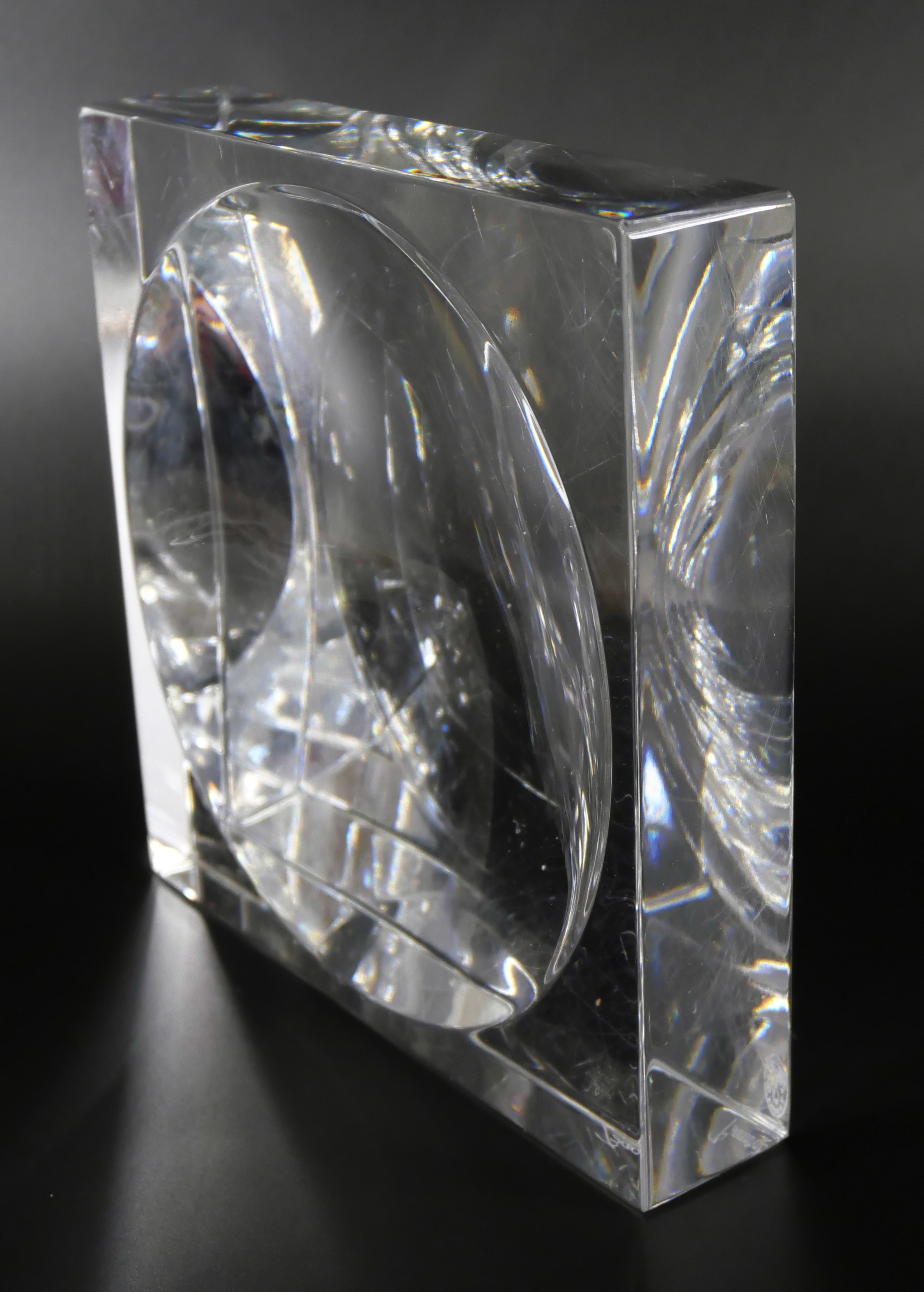 A Baccarat glass square dish, 14cm square (one corner a/f) - Image 3 of 8