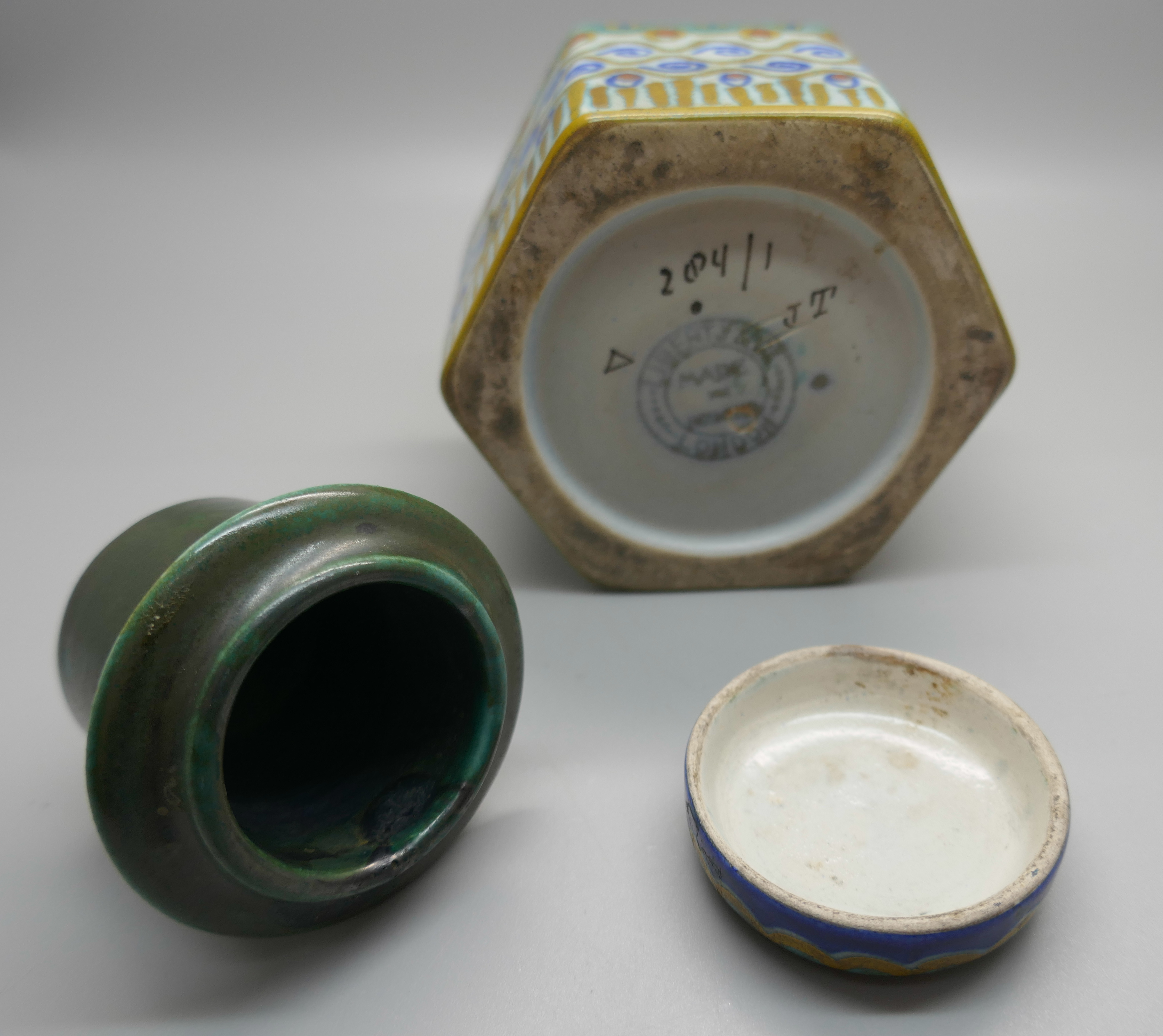 A Gouda Holland for Liberty of London ceramic inkwell, 8.5cm - Image 6 of 6