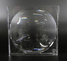 A Baccarat glass square dish, 14cm square (one corner a/f)