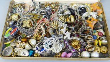 Over one hundred pairs of costume earrings