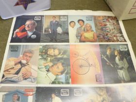 Postcards, uncut postcard sheets including Man from U.N.C.L.E., The Prisoner, Star Trek, etc.
