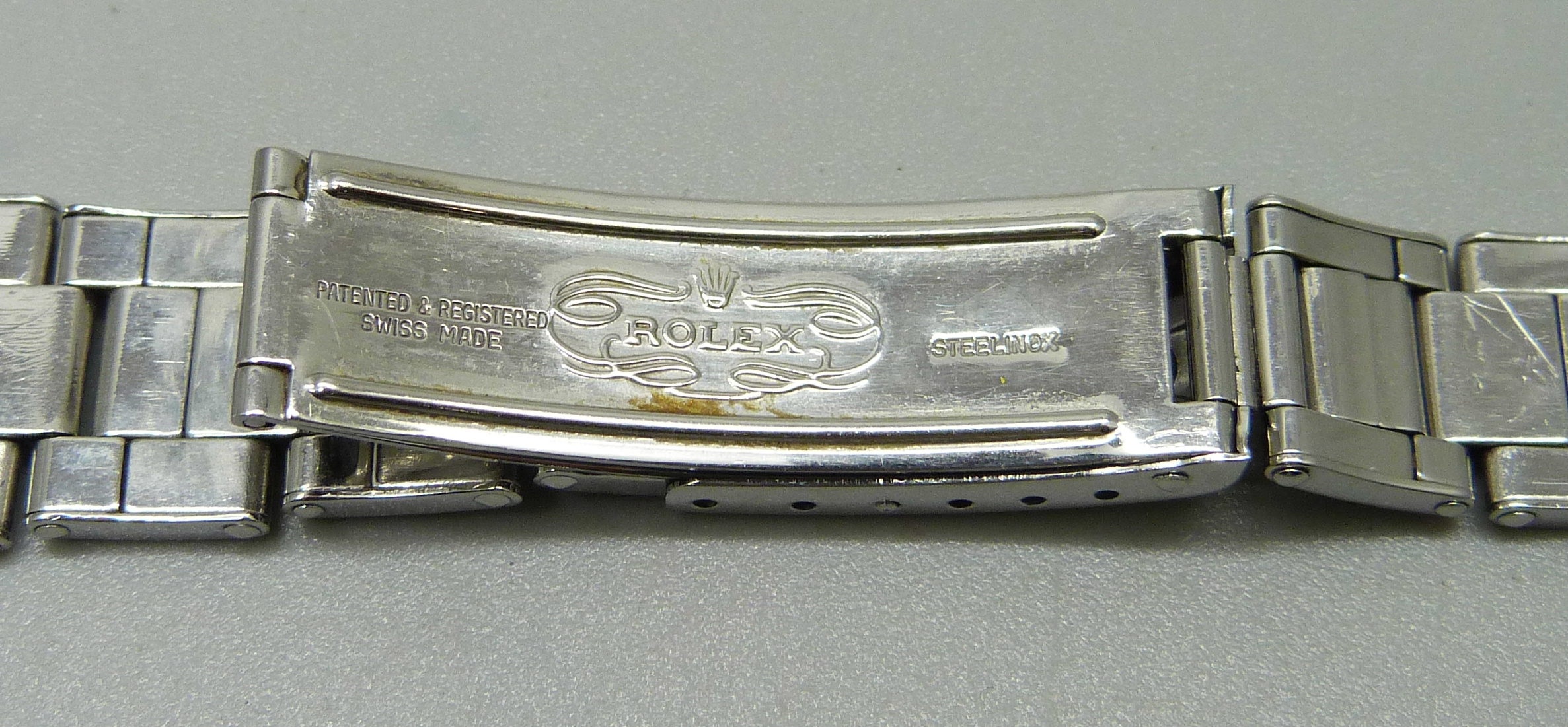 A vintage Rolex bracelet strap with adjustable strap, ref 57, possibly 1957, length 16cm at smallest - Image 4 of 4