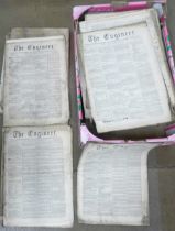 A collection of approximately forty 19th Century Engineer newspapers
