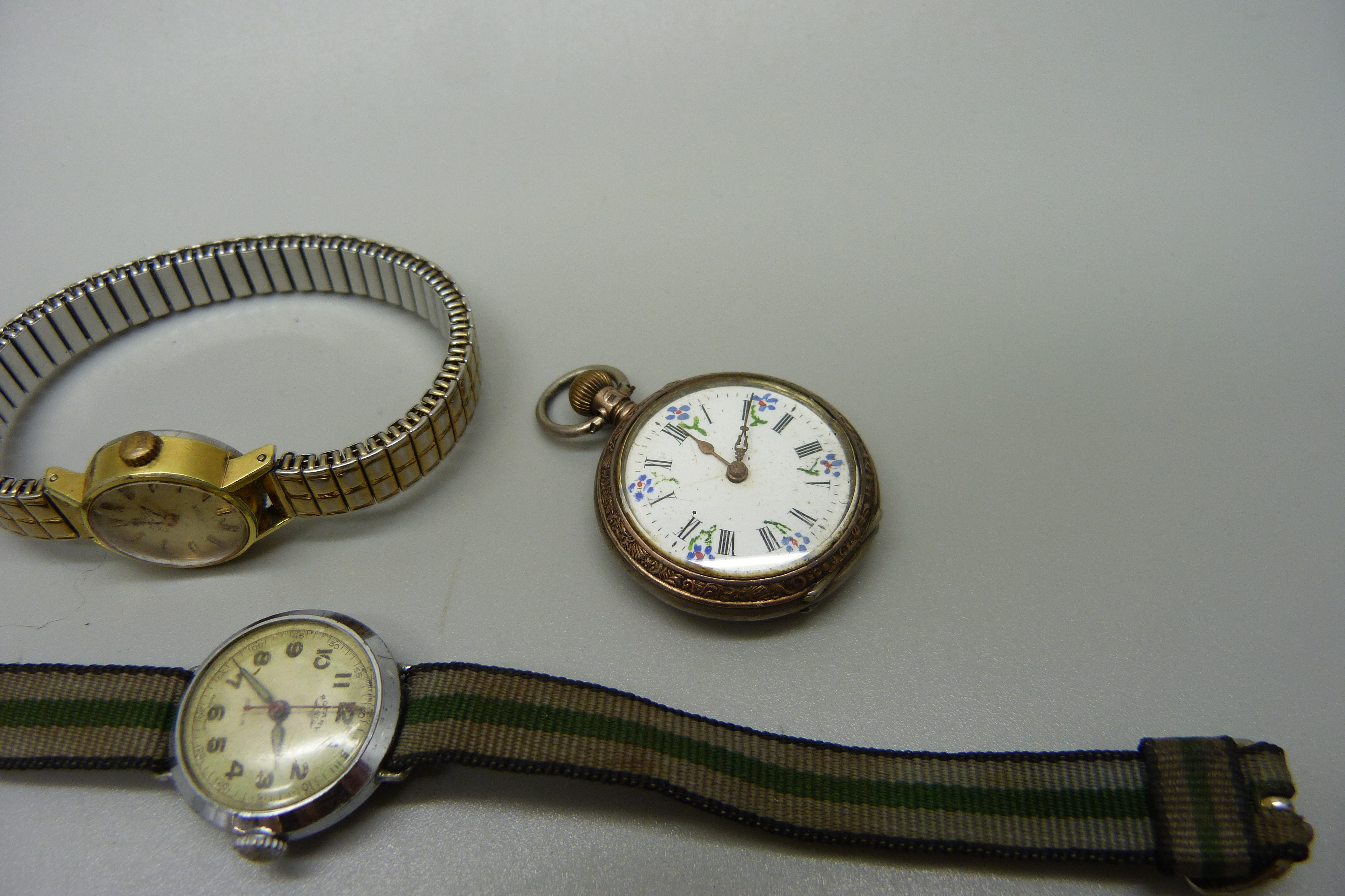 A lady's .800 silver pocket watch, a lady's Omega DeVille automatic wristatch and a lady's Rotary - Image 3 of 5