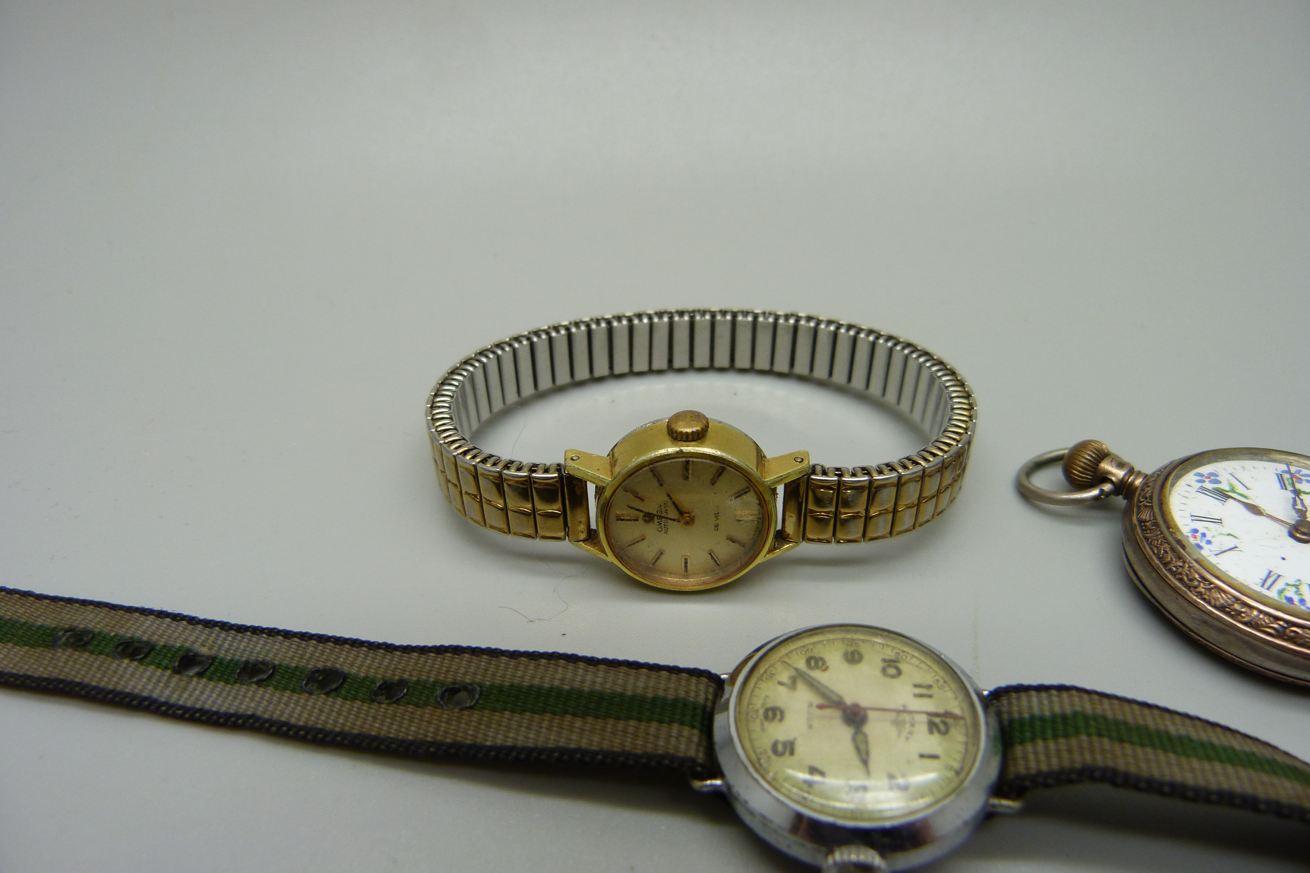 A lady's .800 silver pocket watch, a lady's Omega DeVille automatic wristatch and a lady's Rotary - Image 2 of 5