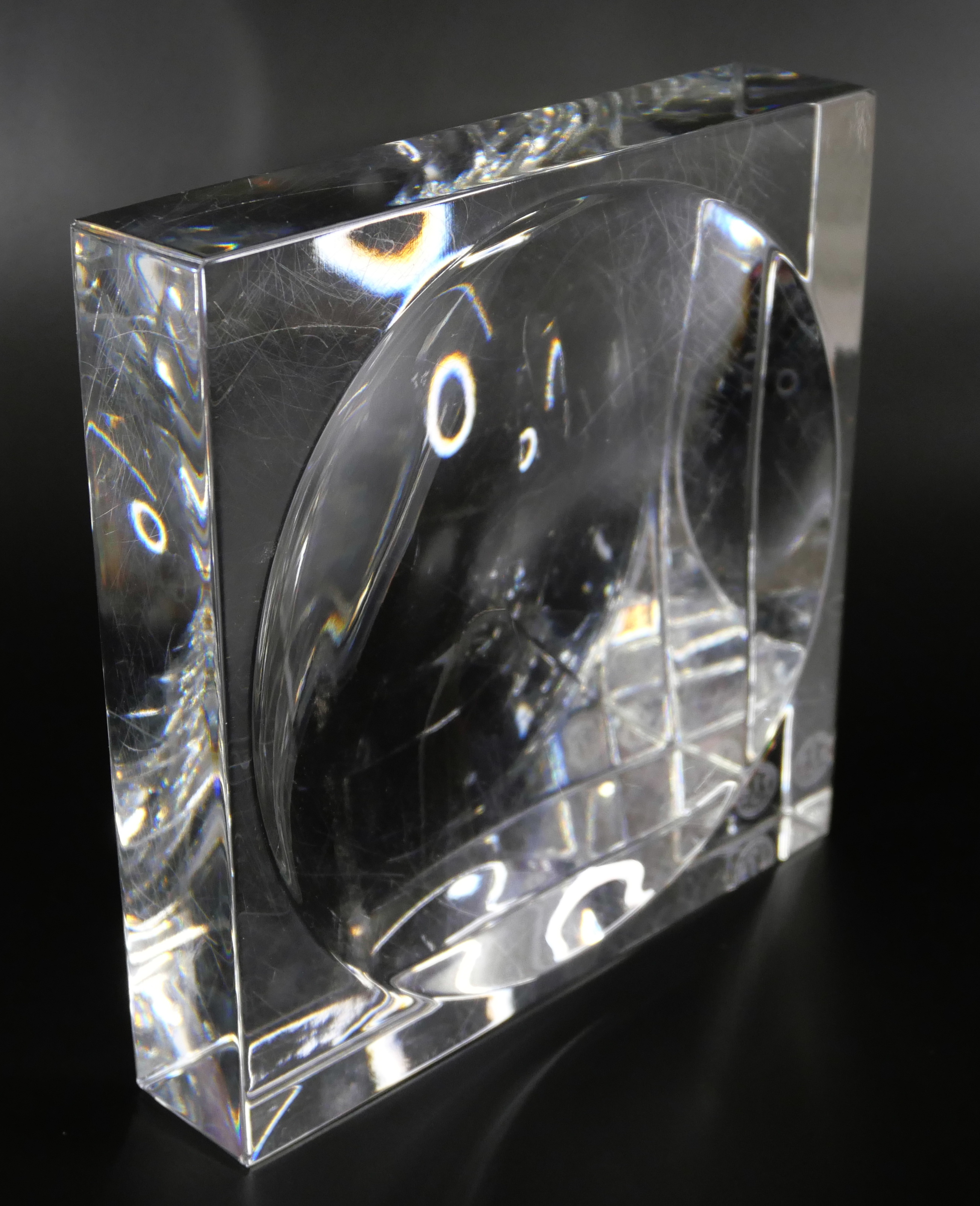 A Baccarat glass square dish, 14cm square (one corner a/f) - Image 2 of 8